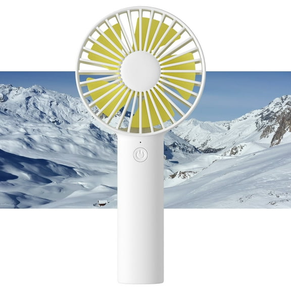 JISULIFE Handheld Fan, Portrable Mini Fan with 3 Speed, USB Rechargeable Personal Fan Battery Operated for Outdoor, Office, Travel -White
