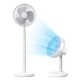 thumbnail image 1 of JISULIFE Oscillating Desk Fan, 8000mAh Rechargeable with 4-Speed, retractable Design, Quiet Portable Fan for Home/Office，gift for girls/mom-White, 1 of 8