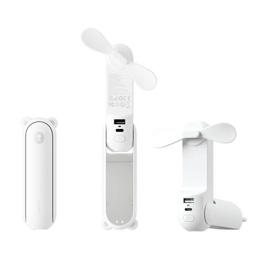 JISULIFE Portable Fan, Foldable Pocket Fan with 4500 mAh Battery, Flashlight, 3 Speeds for Travel
