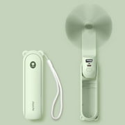 JISULIFE Portable Pocket-Sized Cooling Fan with USB Rechargeable Power Bank & Flashlight, Ideal for Outdoor Activities