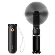 JISULIFE Portable Pocket-Sized Cooling Fan with USB Rechargeable Power Bank & Flashlight, Ideal for Outdoor Activities