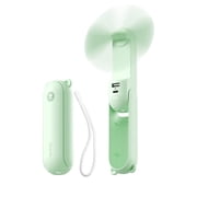 JISULIFE Portable Mini Fan, Rechargeable Handheld Fan, 19Hrs Runtime with Flashlight & Power Bank, 3 IN 1 Foldable Pocket Fan for Travel, Office, Gift for Women -Green