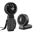 thumbnail image 1 of JISULIFE Portable Handheld Fan, 5000mAh Mini Desk Fan 19.5H Max Cooling Time, 5-Speed, LED Display , Neck Fan for Travel Concerts, Christmas Gifts for Women- Black, 1 of 13