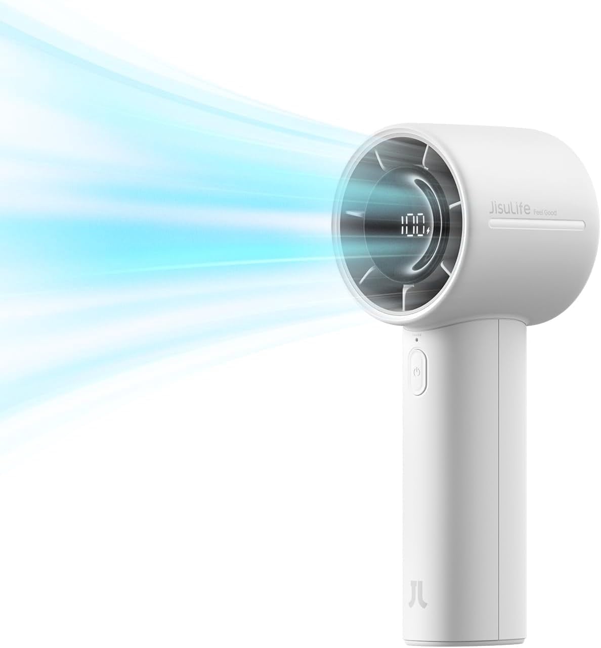 JISULIFE Portable Handheld Fan, Powerful Turbo Mini Fan [28Hrs Max Cooling], Digital Display, 5-Speed, 5000mAh USB Rechargeable for Travel, Summer, Gifts for Women Men