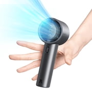JISULIFE Portable Handheld Fan, Turbo Power High Speed Air [15Hrs Cooling], 100 Speeds, 5000mAh USB Rechargeable Mini Personal Fan, Digital Display, Gift for Travel/Outdoor -Grey