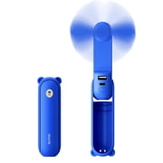 JISULIFE Portable Handheld Fan, Mini Personal Fan, 3 Speeds, 12 19H Runtime Rechargeable Power Bank Fan with Flashlight for Travel/Outdoors,Gift for Women -Dark Blue