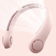 JISULIFE Portable Neck Fan, Wearable Fan, Bladeless Fan Hands-Free Cooling, Quiet 25dB, 5 Speeds, 16H Battery Life, Ideal for Indoor/Outdoor, Gift for Women, Men - Pink