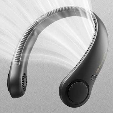JISULIFE Neck Fan，5-Speed Rechargeable 4000mAh, Adjustable Wearable Cooler for Indoor/Outdoor