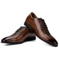 thumbnail image 1 of JITAI Men Dress Leather Shoes Men's Oxford Shoes Brown Size 12, 1 of 6