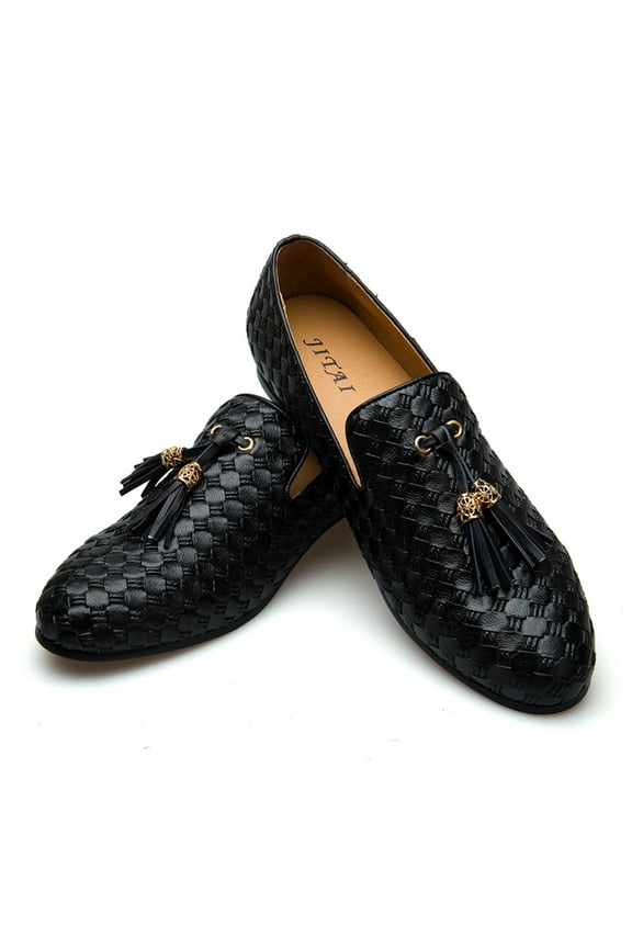 Men's Dress Loafer Shoes Slip-on Loafer Tassel Loafer Black Size 12