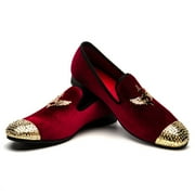 JITAI Mens Dress Tuxedo Shoes for Men Slip-on Loafers Red Size 10
