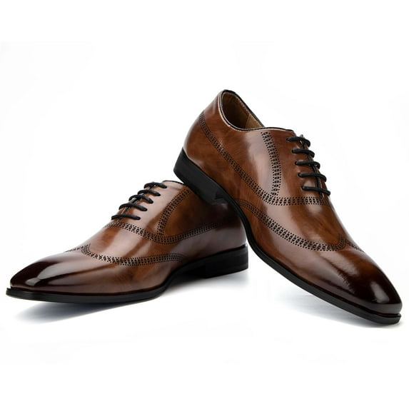 JITAI Oxford Classic Modern Shoes for Men Dress Shoes Brown Size 12