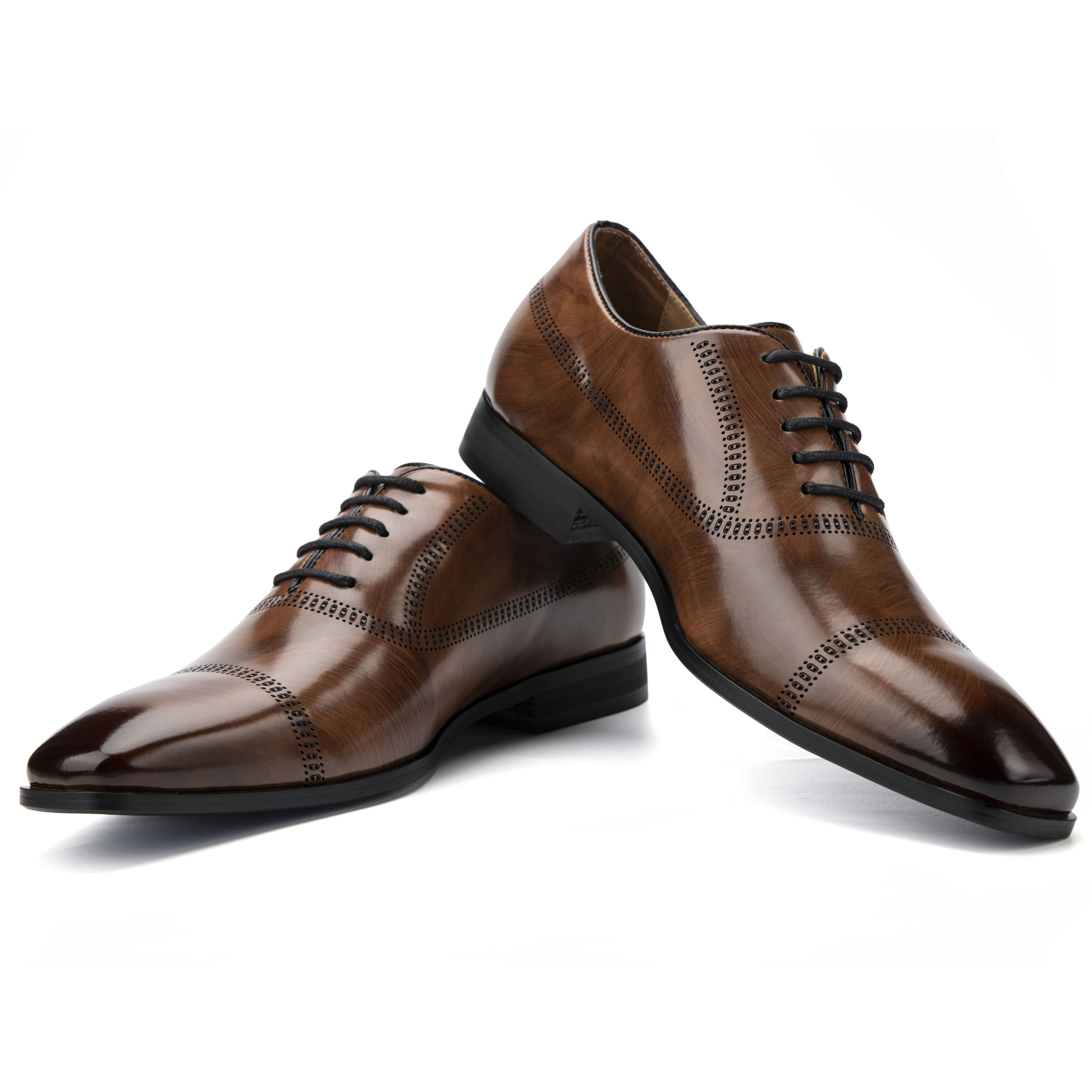JITAI Oxford Classic Modern Shoes for Men Dress Shoes Brown 