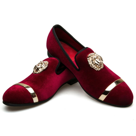 JITAI Penny Slip-on Loafer Luxury Leather Lined Shoes for Men Red Size 11