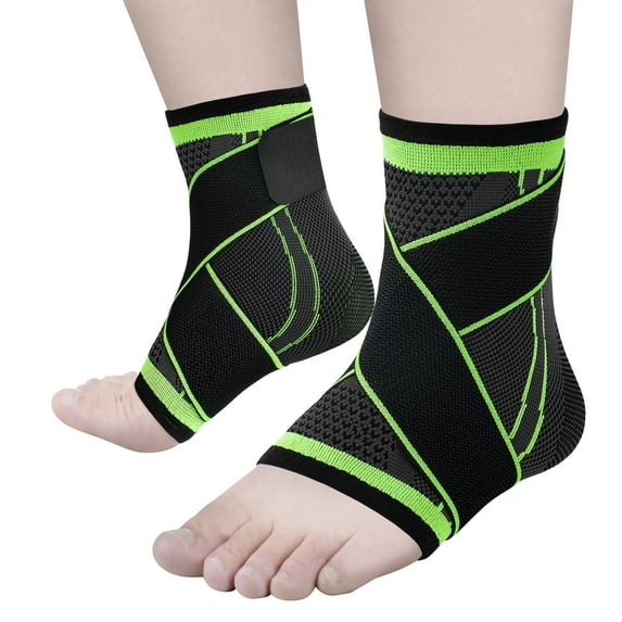 JIUFENTIAN Ankle Brace for Women and Men Adjustable Compression Ankle Sleeve (Pair)-Ankle Support Heel Brace for Achilles Tendonitis, Plantar Fasciitis Sprained Ankle