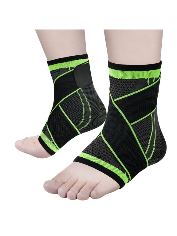 Ankle Brace for Women and Men Adjustable Compression Ankle Sleeve (Pair)-Ankle Support Heel Brace for Achilles Tendonitis, Plantar Fasciitis Sprained Ankle
