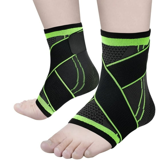 JIUFENTIAN Ankle Brace for Women and Men Adjustable Compression Ankle Sleeve (Pair)-Ankle Support Heel Brace for Achilles Tendonitis, Plantar Fasciitis Sprained Ankle