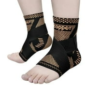 JIUFENTIAN Copper Ankle Brace for Women an Men Adjustable Compression Sleeve Pair-Ankle Support Heel Brace for Achilles Tendonitis, Plantar Fasciitis-Eases Swelling and Sprained Ankle
