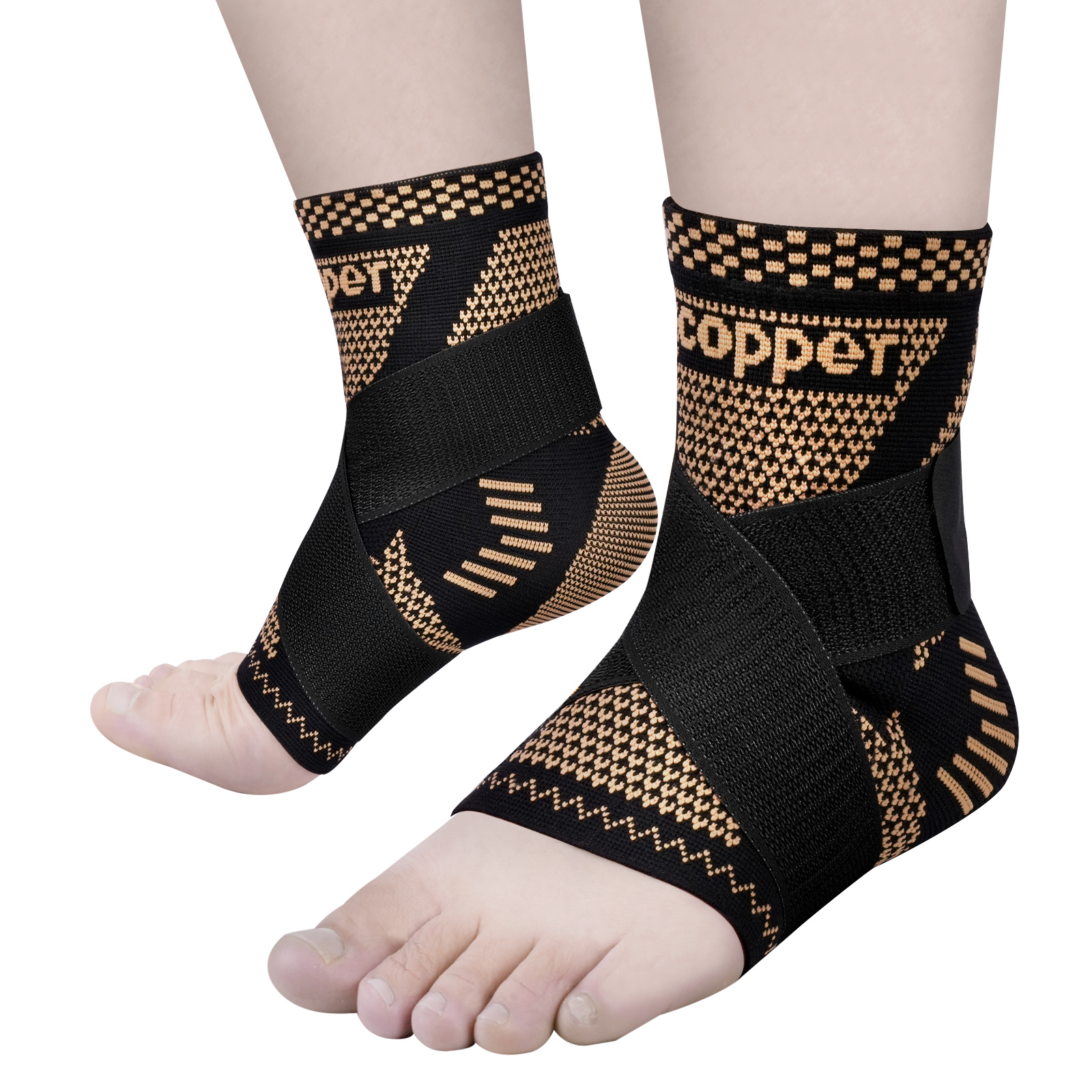 JIUFENTIAN Copper Ankle Brace Running Ankle Support Brace Heel Wrap 