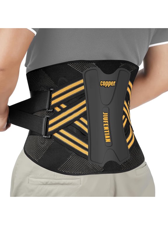 Copper Back Brace for Women Men Lower Back Pain Relief, Herniated Disc-Back Support Belt for Lifting, Sitting, Working, Muscle Strain & Recovery-l