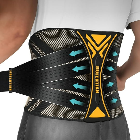 JIUFENTIAN Copper Back Braces for Lower Back Pain Back Support for Women Men Lumbar Support for Sciatica, Herniated Disc, Scoliosis-L