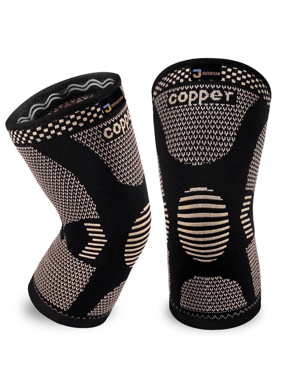 Copper Knee Brace Support for Men and Women Knee Compression Sleeve for Knee Arthritis Pain Relief-L