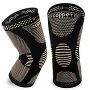 JIUFENTIAN Copper Knee Brace Support for Men and Women Knee Compression Sleeve for Knee Arthritis Pain Relief-S