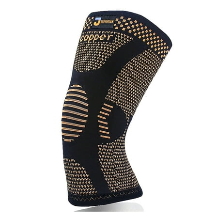 JIUFENTIAN Copper Knee Brace Support for Men and Women Knee Compression Sleeve for Knee Arthritis Pain Relief-L