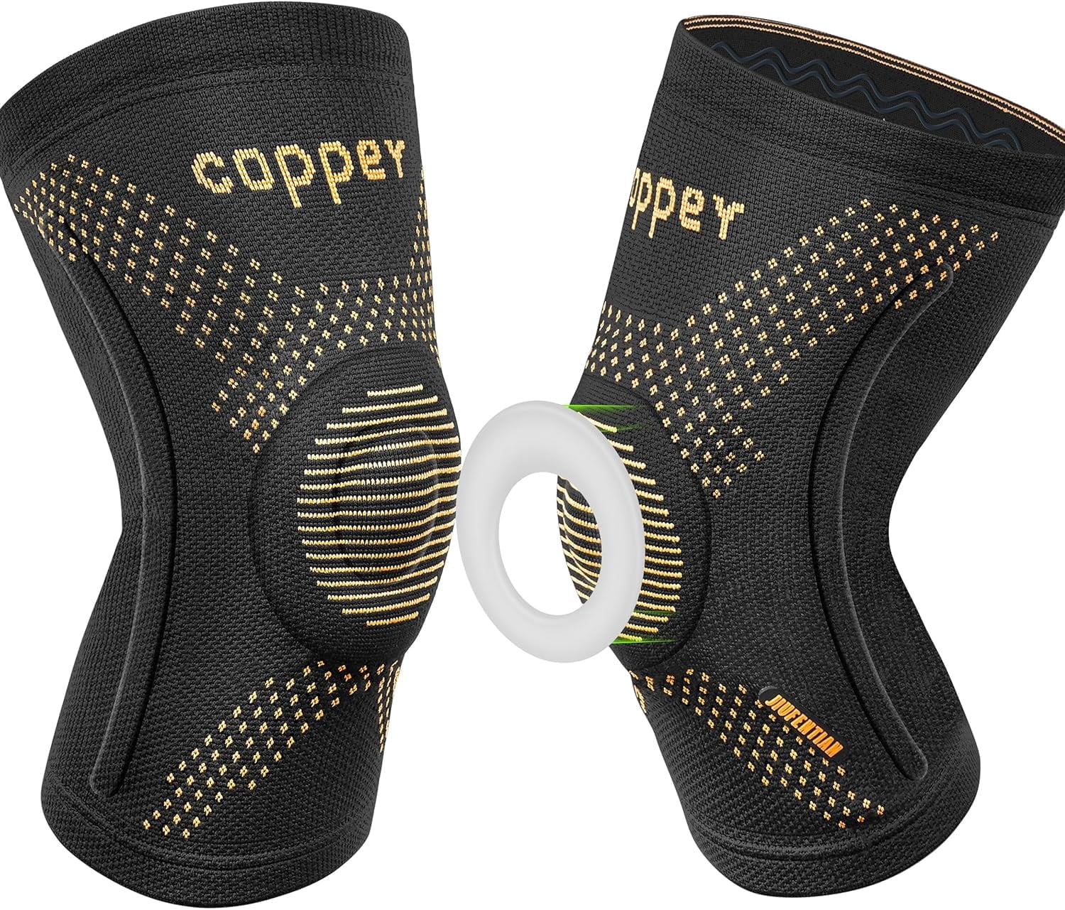 JIUFENTIAN Copper Knee Braces for Arthritis Pain (2 pack)- Professional Knee Suppot with Side Stabilizers - Breathable Compression Sleeves for Pain Relief & Stability (Arthritis, Gym, Work)-2XL