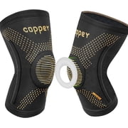 JIUFENTIAN Copper Knee Braces for Arthritis Pain 2 pack- Professional Knee Suppot with Side Stabilizers - Breathable Compression Sleeves for Pain Relief & Stability Arthritis, Gym, Work-L