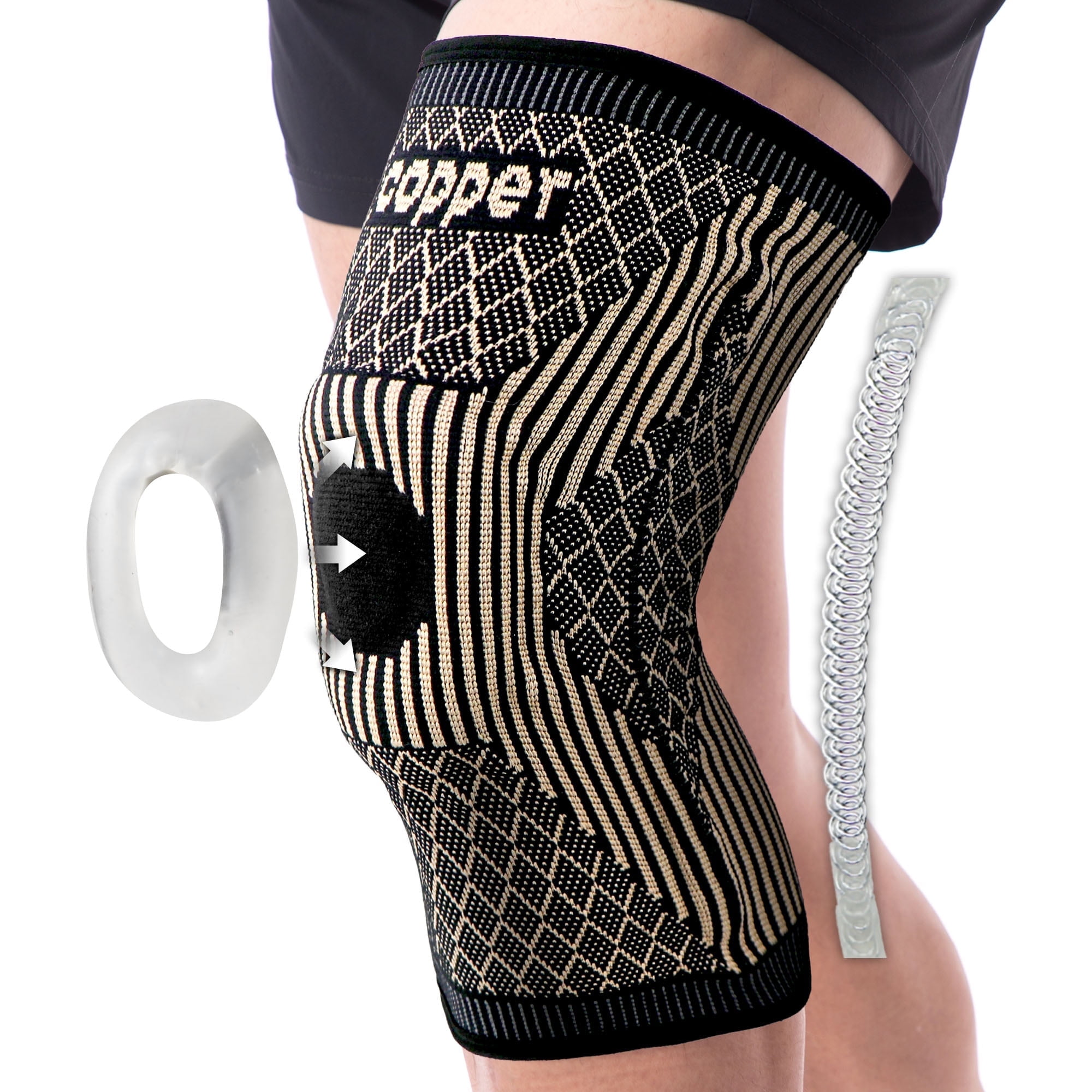 JIUFENTIAN Copper Knee Braces for Arthritis Knee Pain Knee Supports Compression Sleeves for Men and Women-L
