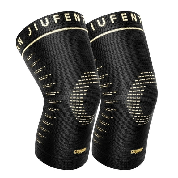 JIUFENTIAN Copper Knee brace Compression Support Sleeves for Women Men Arthritis Pain Relief Knee Sleeve-L