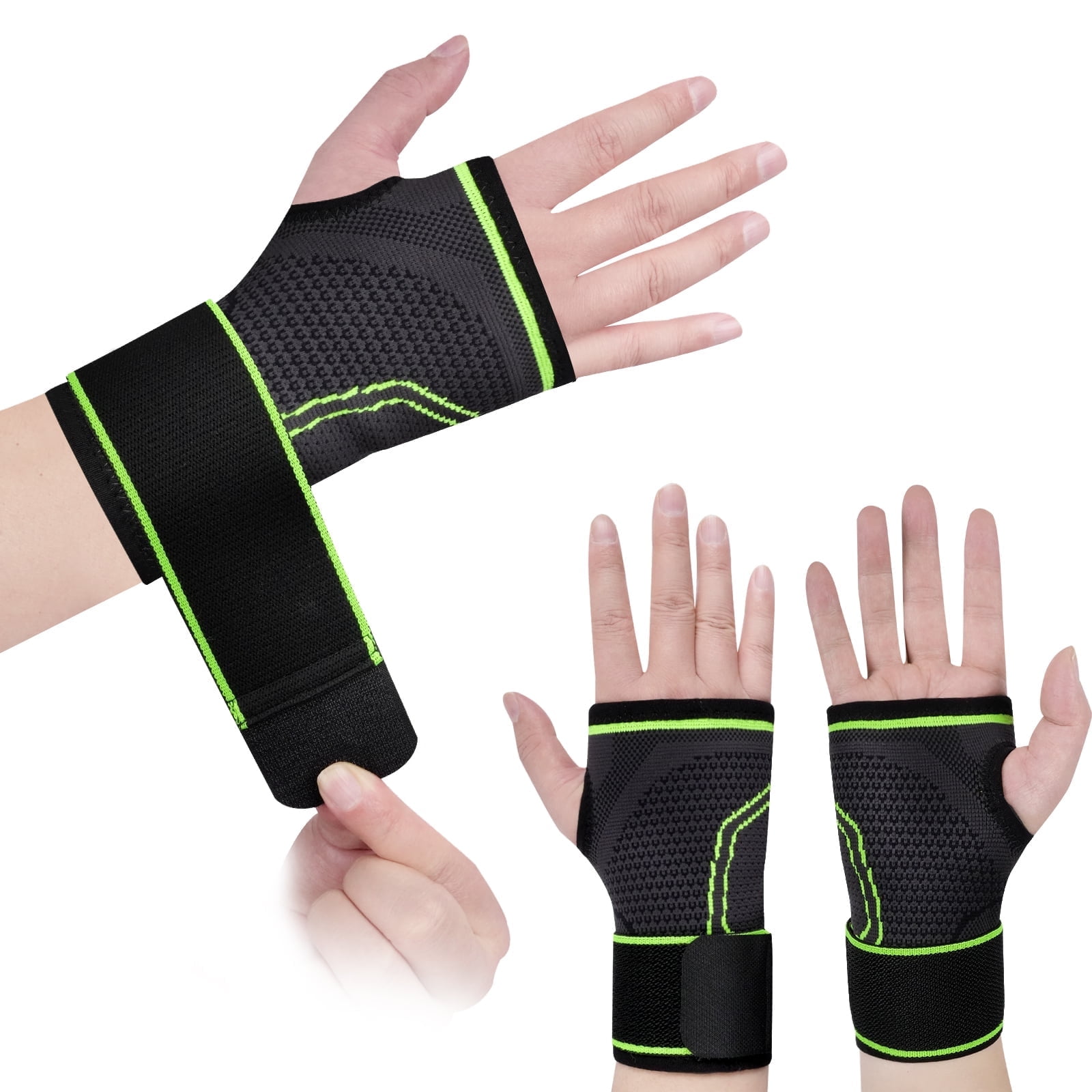 JIUFENTIAN Wrist Brace Hand Wrist Support Gloves Sleeve Compression Wrist Wraps Guard for Carpal Tunnel Relief, Sprain, Injuries-L