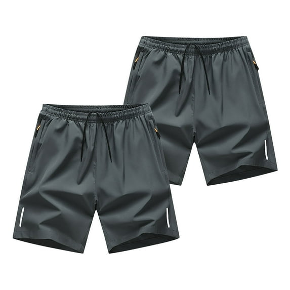 JIUKE 2PC Plus Size Gym Shorts Mens High Elastic Waisted Straight Leg Quick Dry Shorts Athletic Summer Beach Shorts