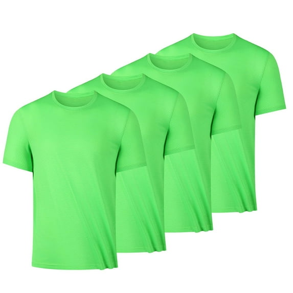 JIUKE 4 Pack Mens T Shirt Short Sleeve Loose Fitted Basic Casual Undershirt Solid Color Workout Pullover Tees