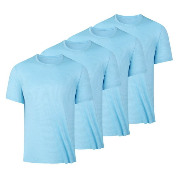 JIUKE 4 Pack Mens T Shirt Short Sleeve Loose Fitted Basic Casual Undershirt Solid Color Workout Pullover Tees