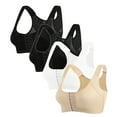 thumbnail image 1 of JIUKE 4PC Plus Size Front Closures Bras for Women Back Support Full Coverage Bras Wireless Push up Everyday Bras Size 3XL, 1 of 8