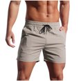 thumbnail image 1 of JIUKE Athletic Shorts for Men Drawstring High Elastic Waisted Running Shorts Casual Solid Beach Shorts with Pocket, 1 of 7