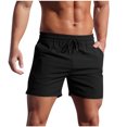 thumbnail image 1 of JIUKE Athletic Shorts for Men Drawstring High Elastic Waisted Running Shorts Casual Solid Beach Shorts with Pocket, 1 of 6