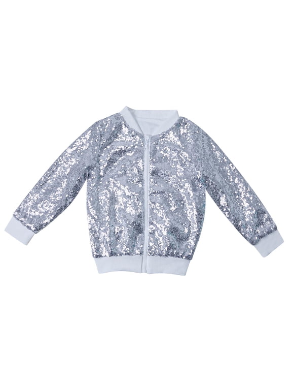 Baby Jackets Girls Boys Sequin Zipper Coat Long Sleeve Sparkly Shirts Toddler Spring Summer Casual Blouses