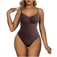 thumbnail image 1 of JIUKE Bodysuits for Women Belly Control Spaghetti Strap Rompers Seamless Butt Lifting Shapewear Body Suit Jumpsuits, 1 of 7