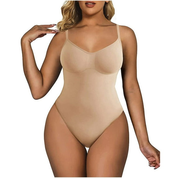 JIUKE Bodysuits for Women Belly Control Spaghetti Strap Rompers Seamless Butt Lifting Shapewear Body Suit Jumpsuits