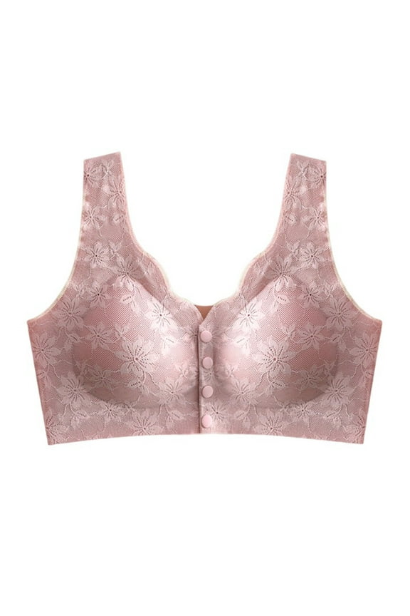 Bras for Older Women Front Closure Comfortable Bra Seniors No Underwire Breathable Lace Everyday Bras