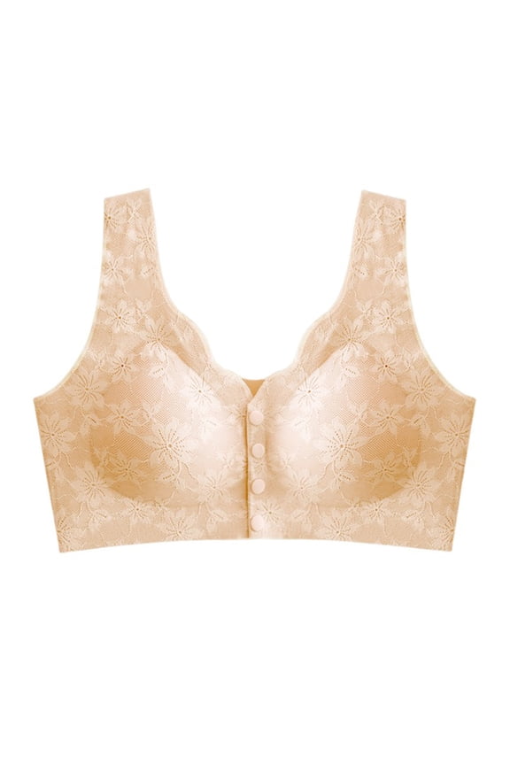 Bras for Older Women Front Closure Comfortable Bra Seniors No Underwire Breathable Lace Everyday Bras