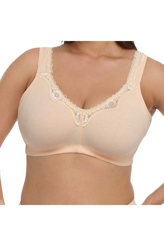 Bras for Women No Underwire Wide Strap Seamless Push up Bras Soft V Neck Full Coverage Comfortable Bra