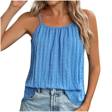 JIUKE Camisole Tops for Women Spaghetti Strap Tank Tops Scoop Neck Casual Flowy Beach Crop Top