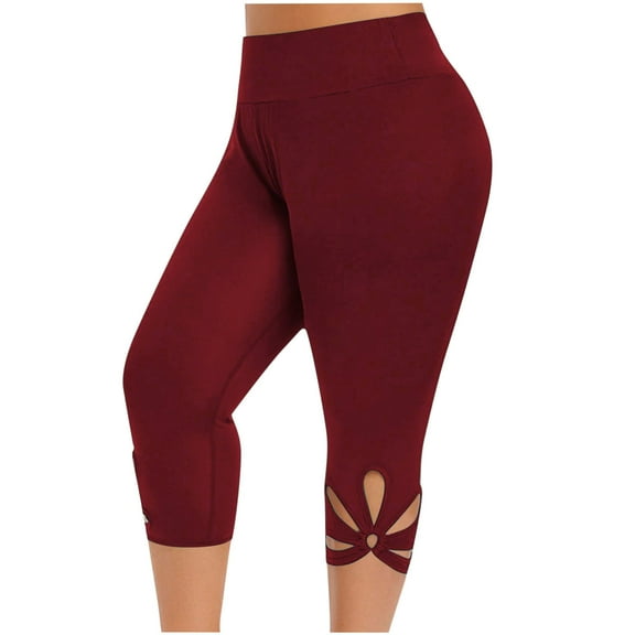 JIUKE Capri Leggings for Women Casual Summer High Waisted Solid Cropped Tights Workout Yoga Capris