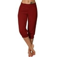 thumbnail image 1 of JIUKE Capri Pants for Women High Waisted 3/4 Sweatpants with Pockets Solid Loose Casual Comfy Cropped Pants, 1 of 6