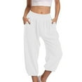 thumbnail image 1 of JIUKE Capri Pants for Women High Waisted Casual Loose Comfy Summer Cinch Bottom 3/4 Trousers with Pockets, 1 of 9