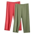 thumbnail image 1 of JIUKE Capri Pants for Women Plus Size High Waisted Lounge Pajama Bottoms Causal Loose Home Wear Wear Pants Pack of 2, 1 of 2